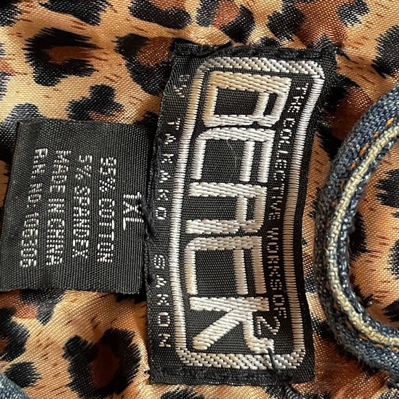Ladies denim jacket with cheetah print - jewels - size 1x - Picture 4 of 7